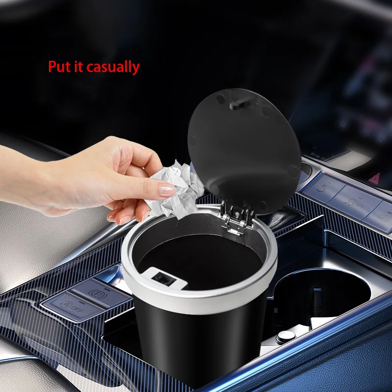 Waterproof Car Trash Can With Lid - do przechowywania uchwytów na kubki Kompaktowy,
