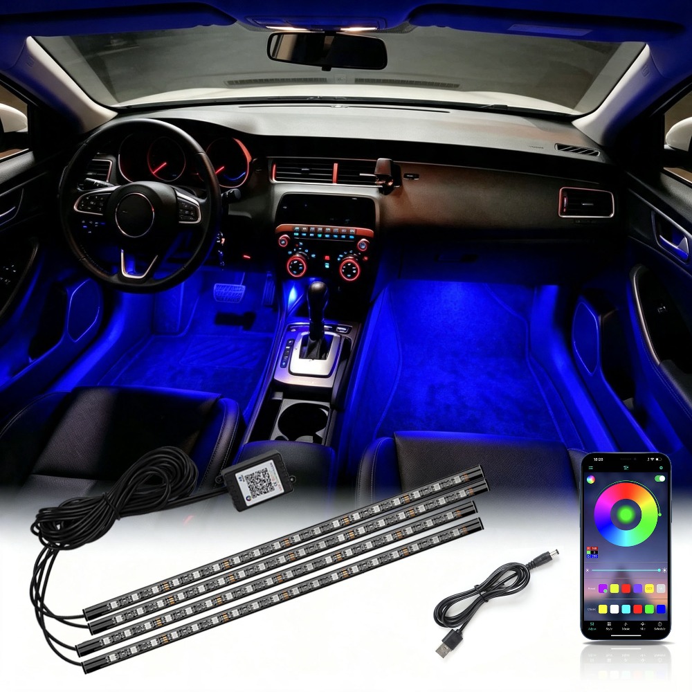 Led Ambient Interior Car Lights App Control - Wielofunkcyjna RGB Neonowa Lampka Ambientowa do