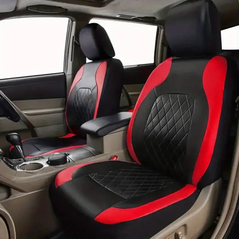 Leather Car Seat Covers Full Set Universal - Uniwersalne pokrowce na siedzenia samochodowe ze
