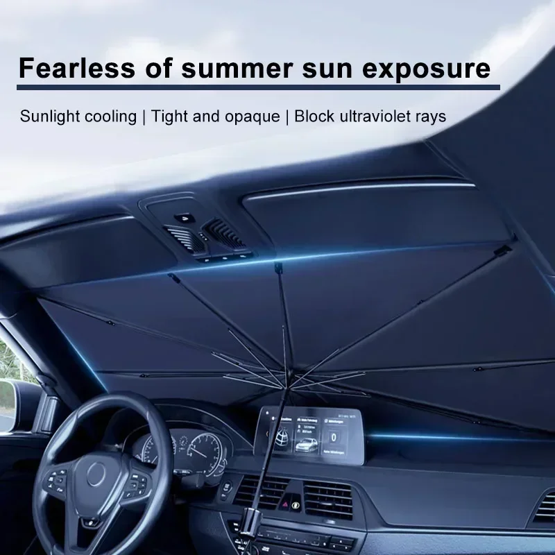Car Sunshade Windshield Umbrella Foldable - Parasolka przeciwsłoneczna do samochodu, osłona na