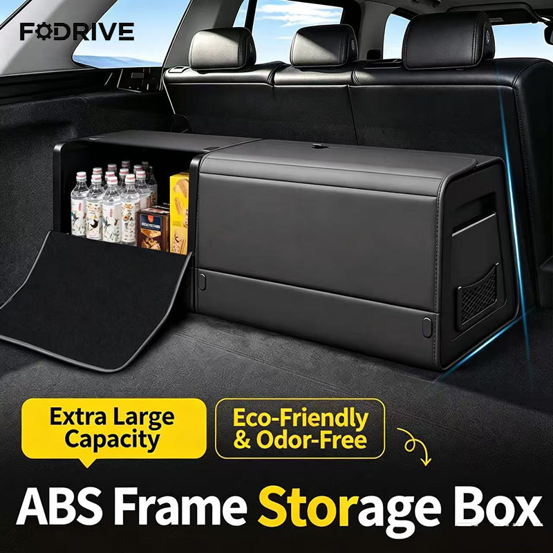 Car Trunk Organizer Foldable Storage Box - Organizer do bagażnika samochodowego, skóra Nappa,