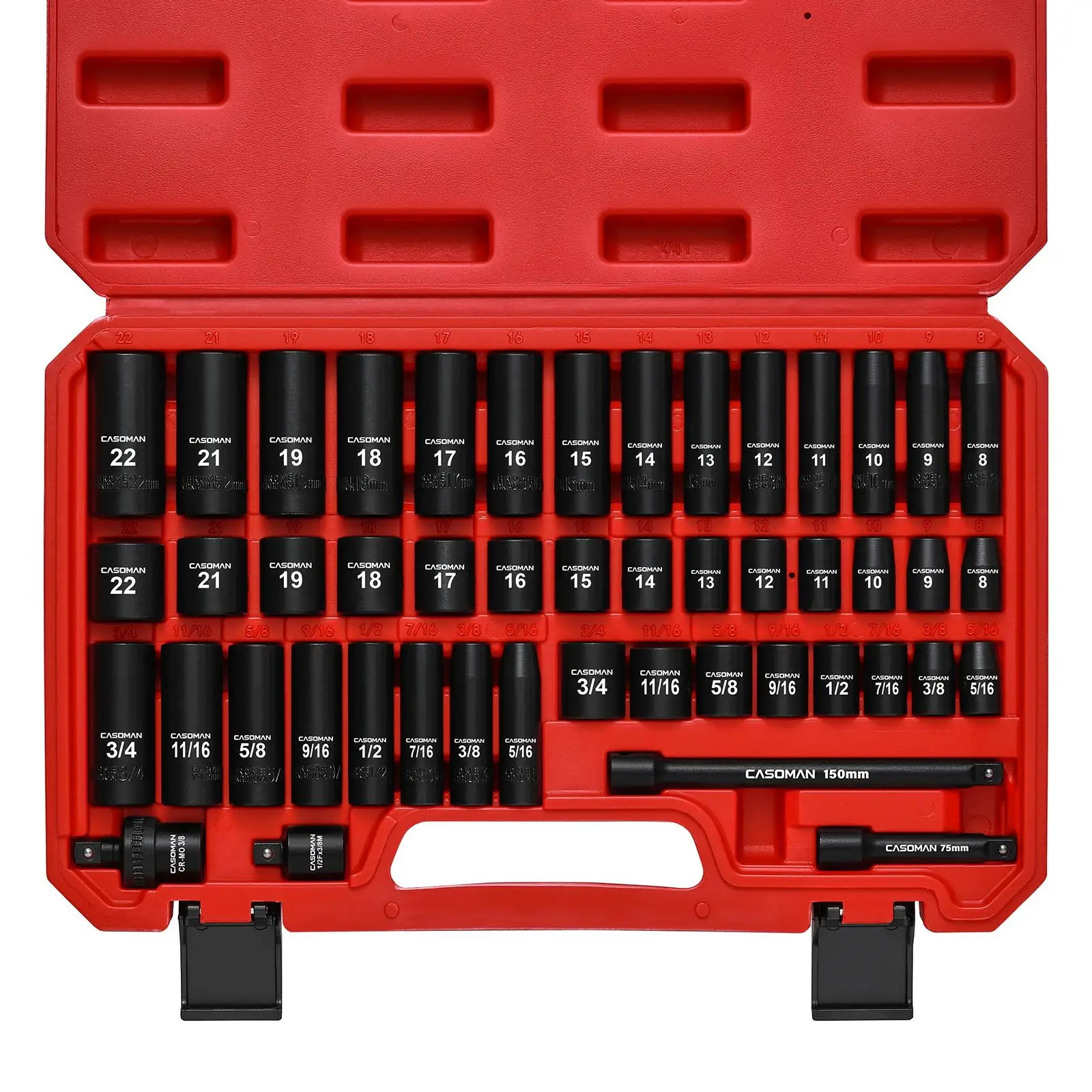 Auto Repair Tools - 49-częściowy zestaw nasadek udarowych 3/8 cala,