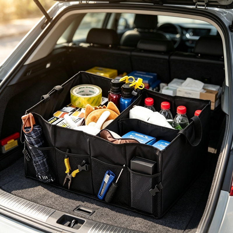 Car Trunk Organizer Foldable Storage Box - Składany, pojemny schowek do bagażnika samochodowego,