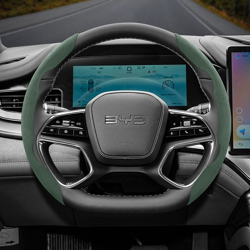 Car Steering Wheel Cover Anti Slip Breathable - Pasuje do Byd Antypoślizgowa klamra Segmentowany