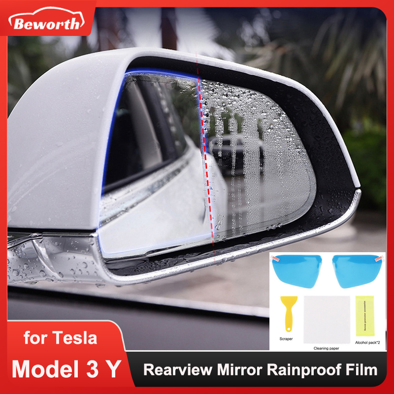 Anti Glare Car Rearview Mirror Film - 2szt Folia przeciwdeszczowa na lusterko wsteczne