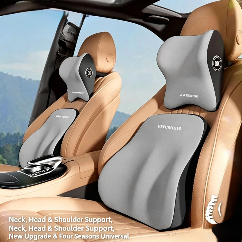 Zestaw poduszki pod szyję i po – Memory Foam Car Neck Pillow Lumbar Support recenzja i cena