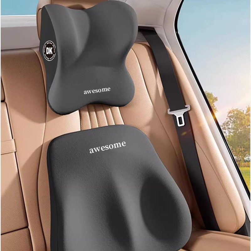 Zestaw poduszki pod szyję i po – Memory Foam Car Neck Pillow Lumbar Support recenzja i cena