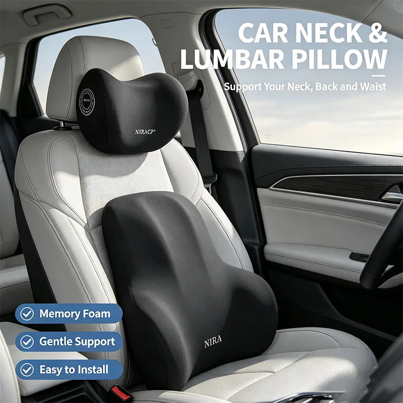 Nowa poduszka samochodowa z pi – Memory Foam Car Neck Pillow Lumbar Support recenzja i cena