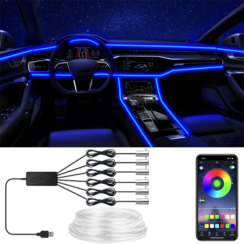 Elastyczne lampki z przewodów  – Led Ambient Interior Car Lights App Control recenzja i cena