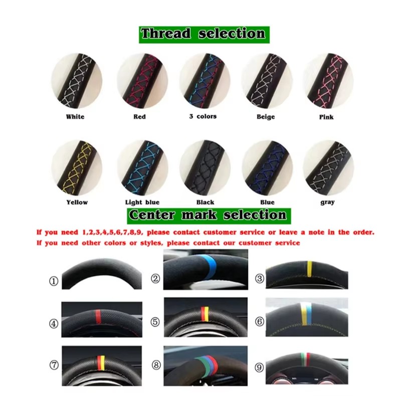 Ręcznie szyty czerwony wino cz – Car Steering Wheel Cover Anti Slip Breathable recenzja i cena