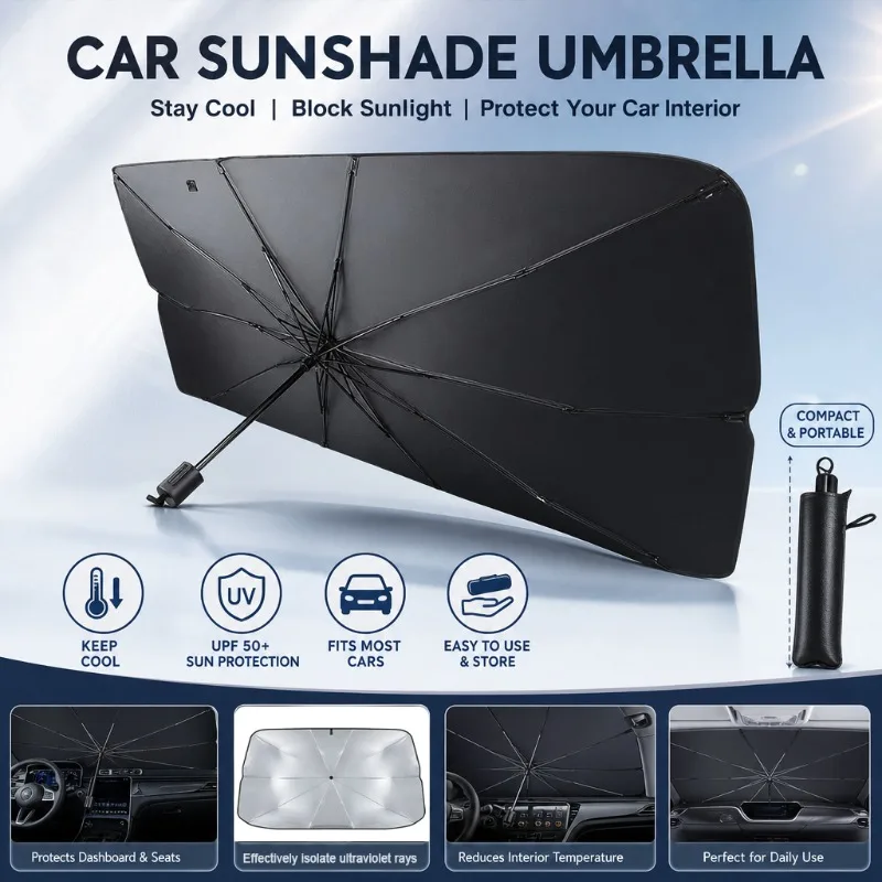Parasolka przeciwsłoneczna na  – Car Sunshade Windshield Umbrella Foldable recenzja i cena